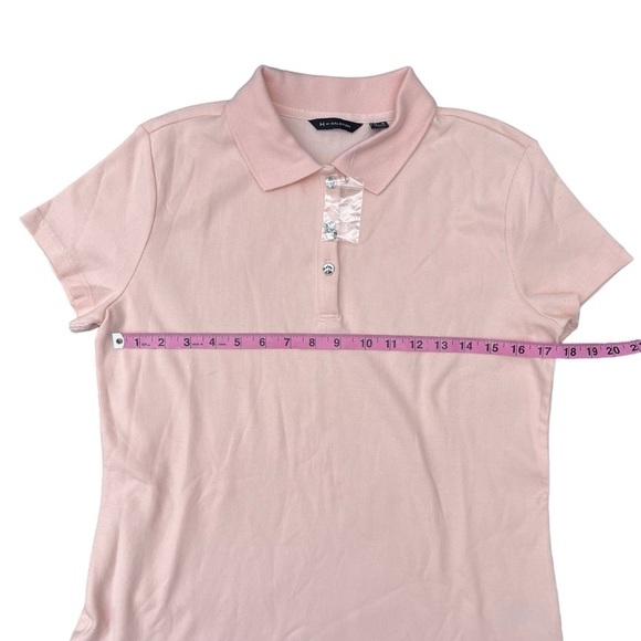 NWT H by Halston Pale Pink Rib Knit Stretch Polo Sz S - Picture 6 of 6